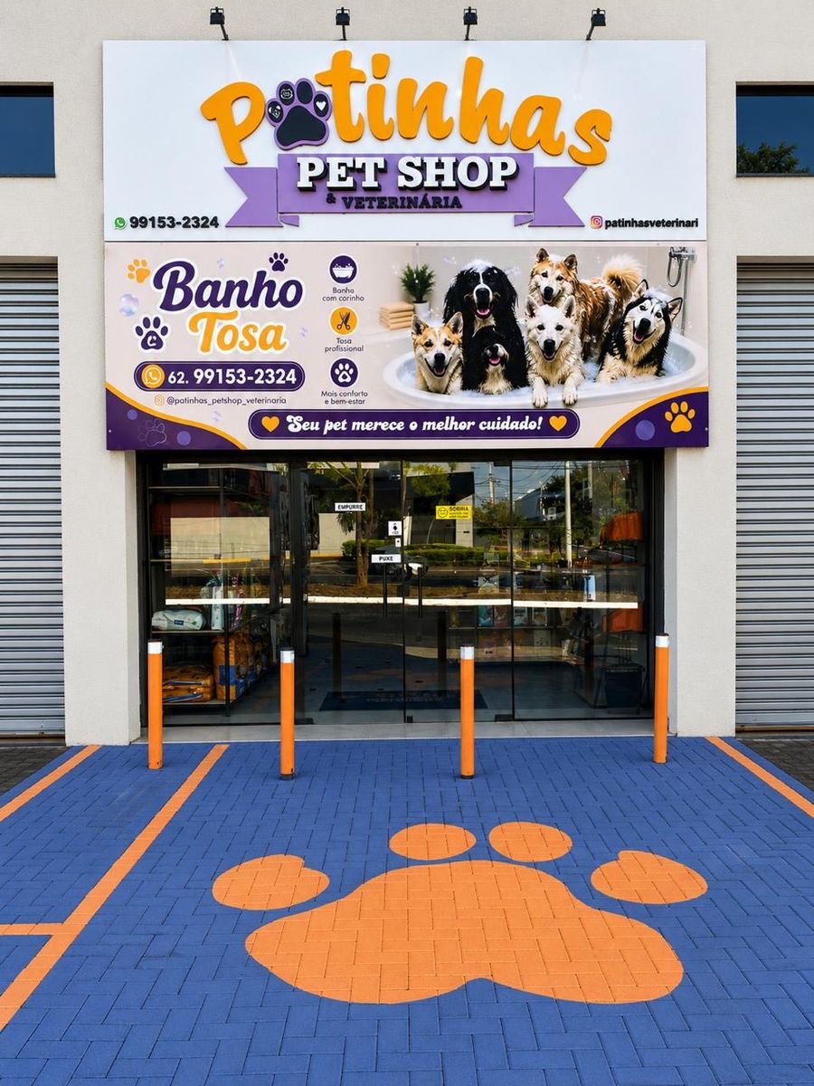Fachada da Patinhas Pet Shop & Veterinária